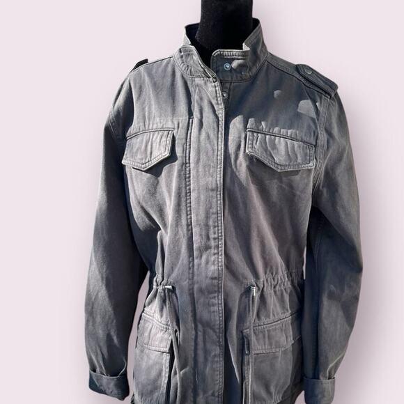 Lucky Brand – live in love women’s size L gray jacket with drawstring waist - Picture 1 of 11